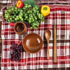 Juego de vajilla de bambú personalizable de primera calidad, ecológico, 5 piezas, venta al por mayor, fabricante de Vietnam, bolsa Polaris Agri OPP - Product Image 1