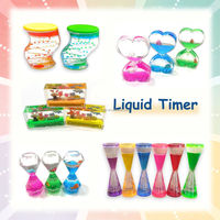 Minuteur Flottant Liquide Acrylique Multicolore 13cm - Jouet Éducatif Moderne pour Enfants, Cadeau Souvenir pour Anniversaire, Remise de Diplôme, Anti-Stress