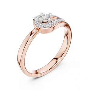 UNIQUE ROUND CUT LAB GROWN DIAMOND <b>RING</b> <b>SET</b> IN 18KT SOLID ROSE <b>GOLD</b> ENGAGEMENT PARTY GIFT GLAM EVENT DAILY USE FOR WOMEN - Product Image 1