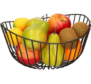 Panier à fruits en métal noir, fonctionnel, pliable, permettant un rangement facile lorsqu'il n'est pas utilisé ou en voyage - Product Image 5