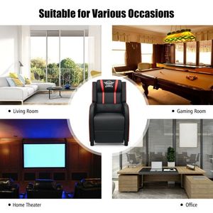 Poltrona Reclinabile Singola da Gaming e da Corsa con Funzioni Massaggianti - Product Image 6