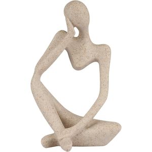 Piccola Scultura Astratta in Resina Effetto Arenaria Stile Pensatore per Decorazione Casa, Ufficio, Libreria, Scrivania - Statuette Moderne del Pensatore - Product Image 1