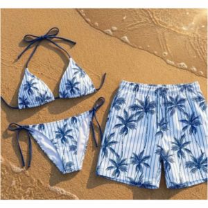 Ensemble de maillots de bain assortis pour la famille, motif floral, pour les vacances d'été - Product Image 1