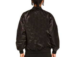 Men's Teal Satin Bomber Jacket With Yellow Black Trim Regular Fit Casual Autumn Wear - Product Image 6