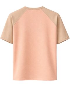 Camiseta de Manga Raglán Color Beige Durazno para Hombre, Cuello Redondo, Informal, Verano, Transpirable, Mezcla de Algodón, Suave, Cómoda, Ligera, para Uso Diario - Product Image 2