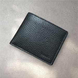 <b>Men's</b> Genuine Leather <b>Slim</b> Waterproof Fashion Fold Short Minimalist Daily Use Brown <b>Wallet</b> with Polyester Lining - Product Image 1