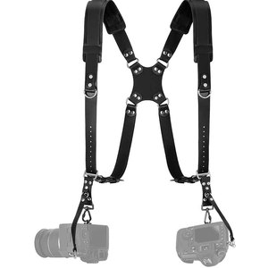 Arnés de Cámara Múltiple con Sistema de Doble Hombro para Cámaras DSLR y sin Espejo, Soporte de Pecho Ajustable, Herramienta de Fotografía - Product Image 3