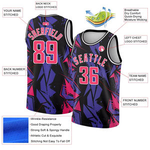 Vêtements de basketball de sublimation en gros de haute qualité, maillot de sport personnalisé avec logo et numéro d'équipe, service OEM - Product Image 2