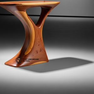 Luxury Hollow Hourglass Solid Wood Side <b>Table</b> Modern Handcrafted Cedar Ottoman & End <b>Table</b> for Designer Home Hotel Furniture - Product Image 5