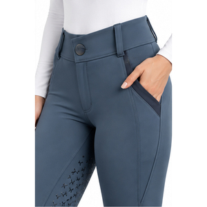 Pantalones de equitación para mujer, corte ajustado, agarre de silicona, entrenamiento, personalizados, cintura alta, elásticos, de alto rendimiento - Product Image 4
