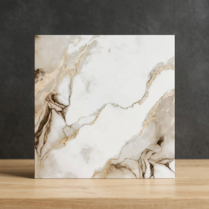 Carreaux de sol en céramique numérique aspect marbre blanc de luxe 40x40cm, meilleur prix, carreaux de porcelaine robustes pour extérieur et parking, disque de coupe - Product Image 3