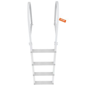 Scaletta a 4 Gradini in Lega di Alluminio per Pontone, Capacità di Carico 500 Libbre, Gradini Larghi 3.1 Piedi in Gomma Antiscivolo, Scaletta Rimovibile per Piscina - Product Image 1