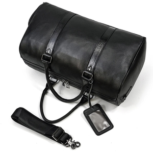 Unisex Genuine Leather <b>Duffel</b> <b>Bag</b> with Adjustable Strap Zipper Closure 30-40L Capacity Casual Gym Travel <b>Bag</b> - Product Image 4