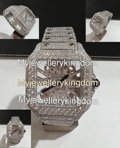 Montre Moissanite Iced Out : Diamant VVS, Montre Hip Hop en Acier Inoxydable - Product Image 5