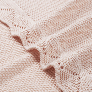 Vietnam <b>Knitted</b> Baby <b>Blanket</b> 100% Cotton Eco-Friendly Solid Color Rectangle 209-278g Weight Heirloom Machine Washable <b>Blanket</b> - Product Image 3