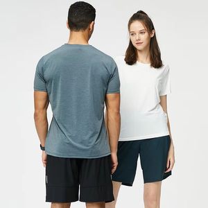 T-shirt homme en polyester bleu acier, coupe ajustée, respirant, pour la gym, la course, le fitness, l'entraînement, léger, vêtements de sport d'été - Product Image 3