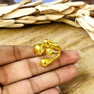 Modern Style Best Minimalist Waterdrop <b>Ring</b> Brass <b>Rings</b> For Women 18k Gold Plated Abstract <b>Open</b> Statement For Wholesale/OEM/ODM - Product Image 3