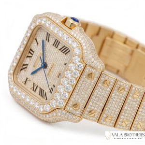 Reloj de Lujo Rolax con Diamantes, Oro Amarillo, Rectangular, Automático, Números Romanos, Cierre Desplegable, 40 mm - Product Image 4