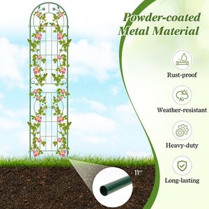 Set di 2 tralicci da giardino in metallo da 86,5 x 20 pollici per piante rampicanti, recinzioni e cancelli - Product Image 6