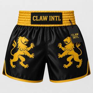 กางเกงขาสั้น CLAW INTL MMA สีดำทอง ขอบเอวยางยืด สำหรับผู้ใหญ่ ระบายอากาศได้ดี แห้งเร็ว โพลีเอสเตอร์ ทรงปกติ - Product Image 1