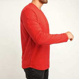 T-shirt homme de qualité supérieure, mode automne, col avec empiècements de couleur, manches longues - Product Image 6