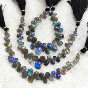 Gemas Naturales de Jaspe Verde Azulado con Destellos de Fuego, Corte Brillante, Cuentas Facetadas, Hilo de Piedras Preciosas con Cambio de Color para Joyería - Product Image 2