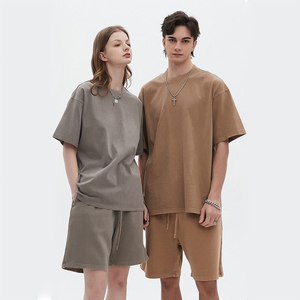 T-shirt Homme Oversize Uni à Manches Courtes Col Rond en Coton Respirant Style Décontracté Tricoté Teint Uni - Product Image 6
