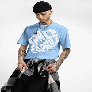 Camiseta de algodón 100% con cuello redondo para hombre, estampado personalizable en camisetas en blanco, tela de punto con patrón sólido - Product Image 2