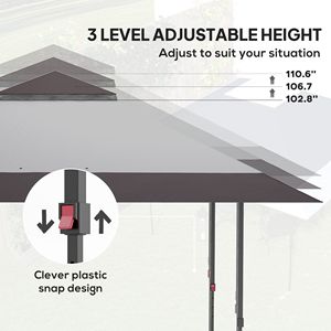 Tenda Pop-up 4x4 Metri UV50+ per Feste, Altezza Regolabile con Borsa con Ruote e 4 Sacchi di Sabbia, Colore Grigio - Product Image 5