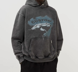 Sweat à capuche surdimensionné personnalisé de qualité supérieure avec impression sur le devant, style pull-over, sweat à capuche de style streetwear ou décontracté pour homme - Product Image 2