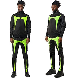 Venom-Ropa deportiva para hombre, rompevientos verde, conjunto de 2 piezas con cremallera y cuello frontal completo, chándal con cremallera - Product Image 2