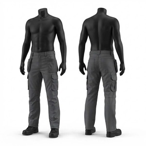 Premium Quality 240 GSM Cotton Polyester Corduroy <b>Breathable</b> <b>Waterproof</b> Work Pants Gray Cargo <b>Trousers</b> Multi Pocket Utility Fit - Product Image 1