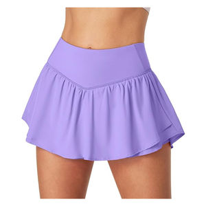 Shorts-jupe de sport en polyester et élasthanne de haute qualité avec logo personnalisé pour femme, idéal pour la gym, le fitness, la course, l'entraînement et le tennis, modèle Inflow - Product Image 5