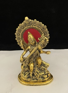 Chất Lượng Tốt Nhất Saraswati Bức Tượng Nữ Thần Tượng Thần Tượng Hindu Tôn Giáo Nghệ Thuật Brass Saraswati Murti Cho Diwali Món Quà Ngày Món Quà Sinh Nhật - Product Image 3