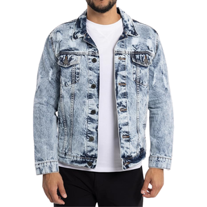 Veste en toile déchirée pour homme OEM ODM, couture brute abîmée, style urbain grunge, hauts d'automne, vente en gros - Product Image 4