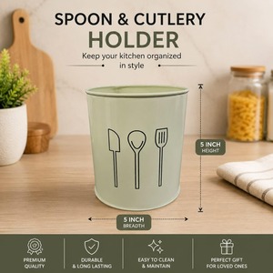 Premium Luxury Metal Spatula & Ladle Stand Cutlery <b>Holder</b> Spoon Knife Fork <b>Chopstick</b> Organizer Gift for Kitchen-5 Inch - Product Image 3
