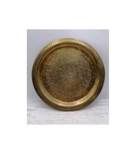 Offre Spéciale : Assiettes de Présentation Rondes Dorées pour Hôtels et Restaurants, Plateaux de Service pour Camping en Extérieur – Provenance Fournisseur Indien - Product Image 1