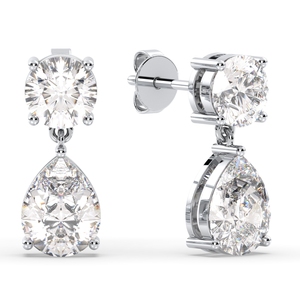 REYES High Quality 925 Sterling Silver Pear Cut 4.76 Carat Moissanite Screw <b>Back</b> <b>Drop</b> Earrings Professional Jewelry For Women - Product Image 1
