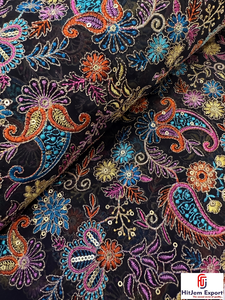 Tissu en dentelle jacquard brodé en polyester doux et élégant pour vêtements, artisanat de mode, fabrication textile sur mesure OEM ODM - Product Image 4