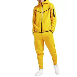Conjunto Deportivo para Hombre, Económico, Otoño Invierno, Sudadera con Capucha, Pantalones Deportivos, Estampado Sólido, Felpa, Dos Piezas, Ropa Deportiva para Gimnasio, Venta al Por Mayor - Product Image 1
