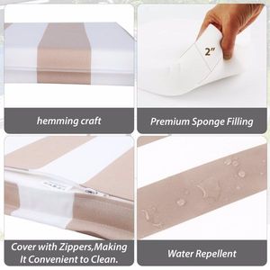 4pcs Replacement Patio Seat Cushions 15\" X 15\" Ties for Outdoor Dining Gardens Patios-Premium Quality Outdoor Pillows Cushions - Product Image 2