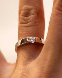 <b>Solitaire</b> Round Diamond Wedding Band <b>Ring</b> Lab Grown Original 925 Sterling <b>Silver</b> Fine Gift For Lovers - Product Image 2