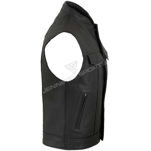 Chaleco de Motocicleta de Cuero Vacuno Genuino, Corto, Transpirable, para Hombre, Estilo Casual, de Alta Calidad, Hecho a Medida, en Oferta - Product Image 2