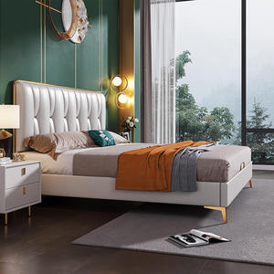 โครงเตียงคิงไซส์ไม้สักแท้สุดหรูทันสมัย พร้อมโต๊ะข้างเตียง 2 ตัว ดีไซน์มินิมอล ทนทาน เป็นมิตรกับสิ่งแวดล้อม เหมาะสำหรับใช้ในโรงแรม โรงพยาบาล ห้องนอน - Product Image 3