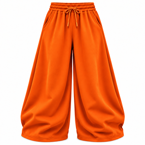 Shorts de survêtement amples pour homme de haute qualité - Tissu polaire polyester/coton, taille élastique, poches, coupe large, couleur unie - Product Image 1