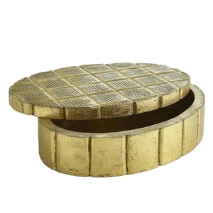 New Arrival Brass Decorative Storage <b>Box</b> Wooden Handmade Jar Luxury Tabletop Organizer Premium Home Decor <b>Gift</b> Item For Home Use - Product Image 1