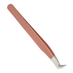Pince à épiler professionnelle en acier inoxydable pour extensions de cils, pince à cils en forme de L pour extensions de cils classiques et volumineuses, logo personnalisé OEM - Product Image 6