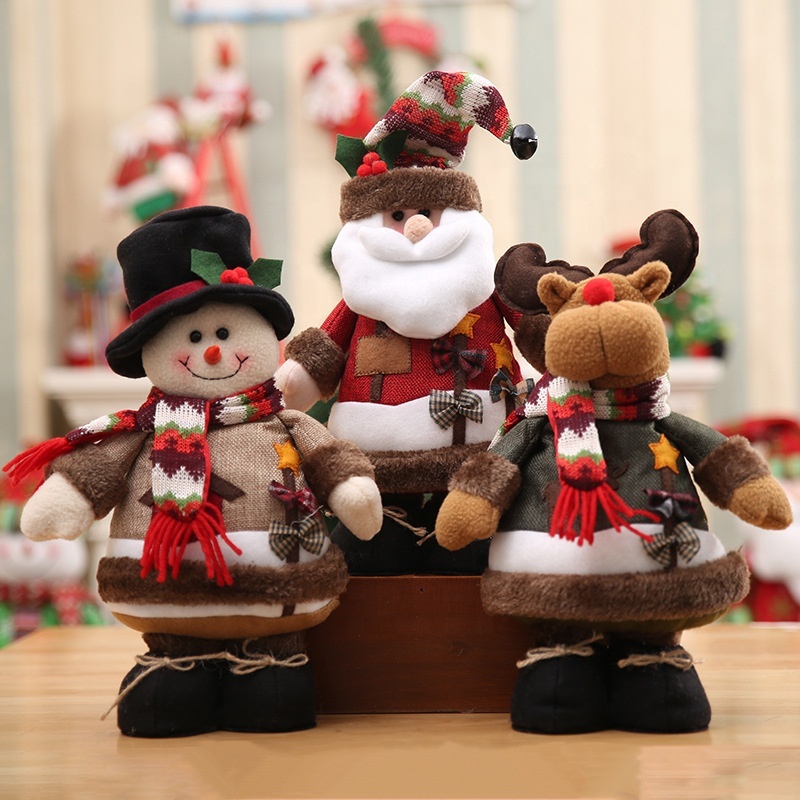 Christmas Decorations Snowman Elk Standing Doll