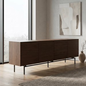 Armoire à tiroirs en teck naturel Hoshi, écologique, solution de rangement contemporaine pour chambre et salon, idéale pour entrepôt sur mesure - Product Image 3