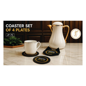 Ensemble de sous-verres en bois de luxe avec support - Sous-verres promotionnels personnalisés avec logo dans un coffret cadeau pour la fête des mères Noël - Product Image 1